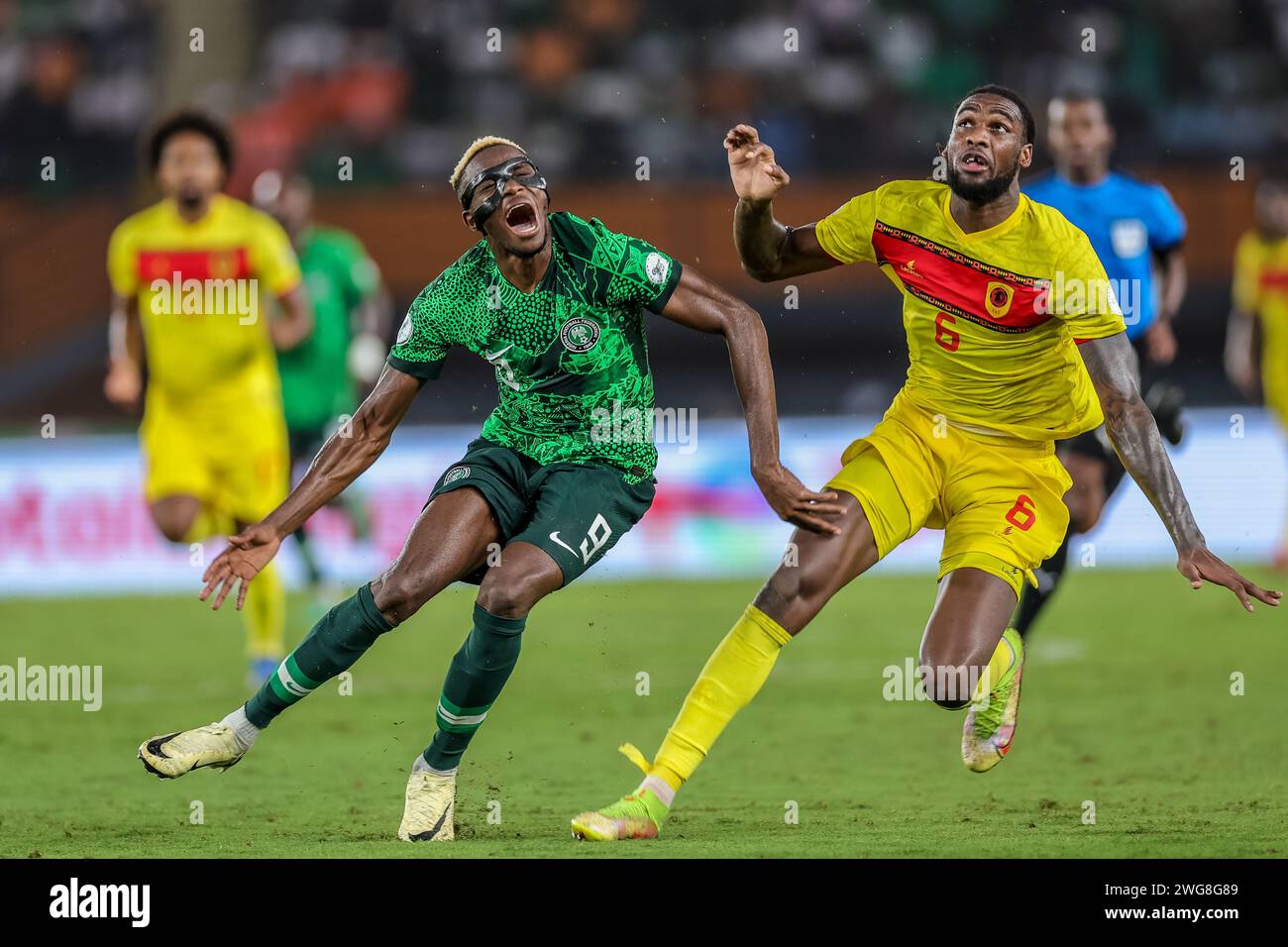 Abidjan, Nigeria. Februar 2024. Nigeria gegen Angola, Viertelfinale bei Afcon 2023. Victor Osimhen. Quelle: Victor Modo/Alamy Live News Stockfoto