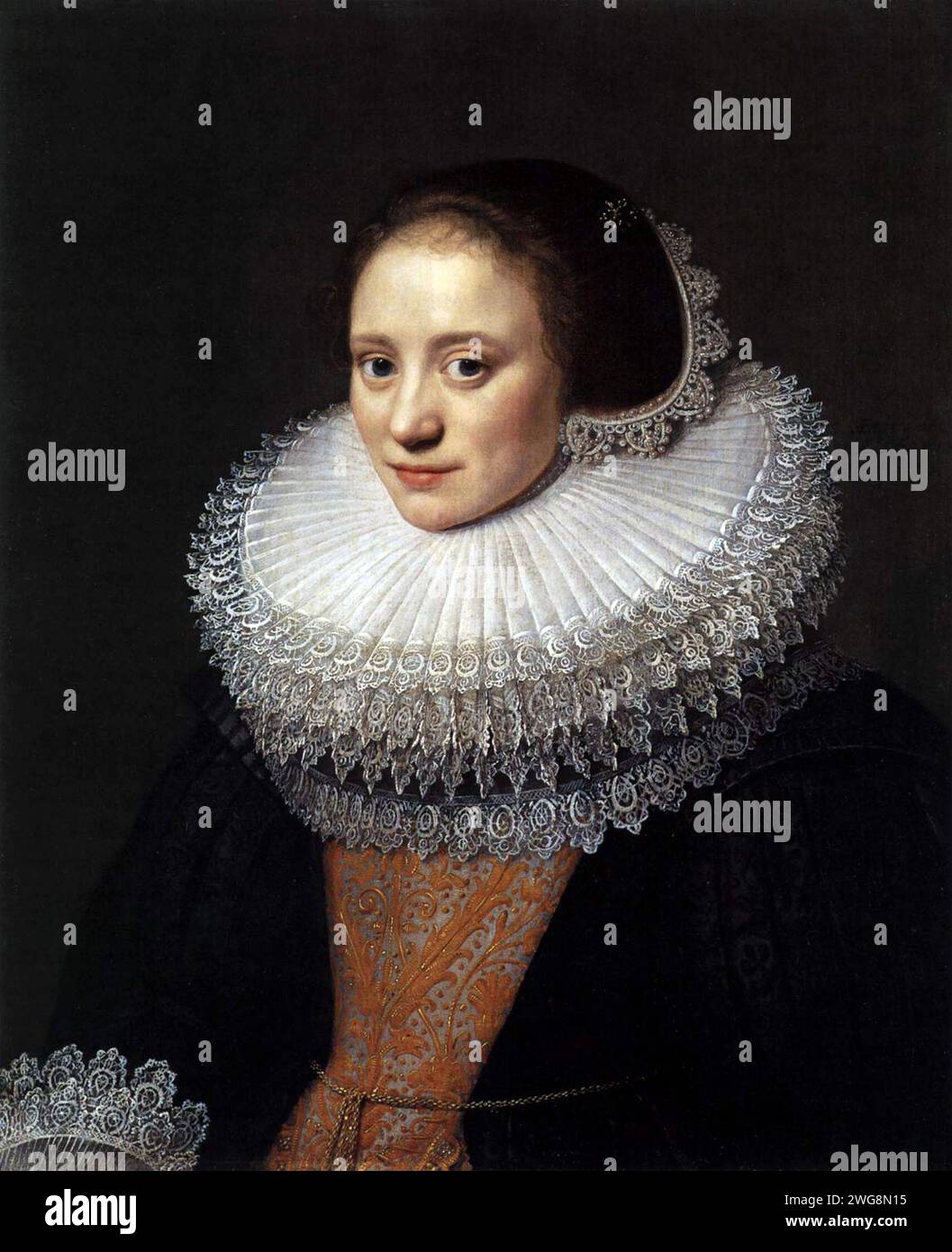 Porträt einer Frau, Gemälde von Michiel Jansz. Van Mierevelt Stockfoto
