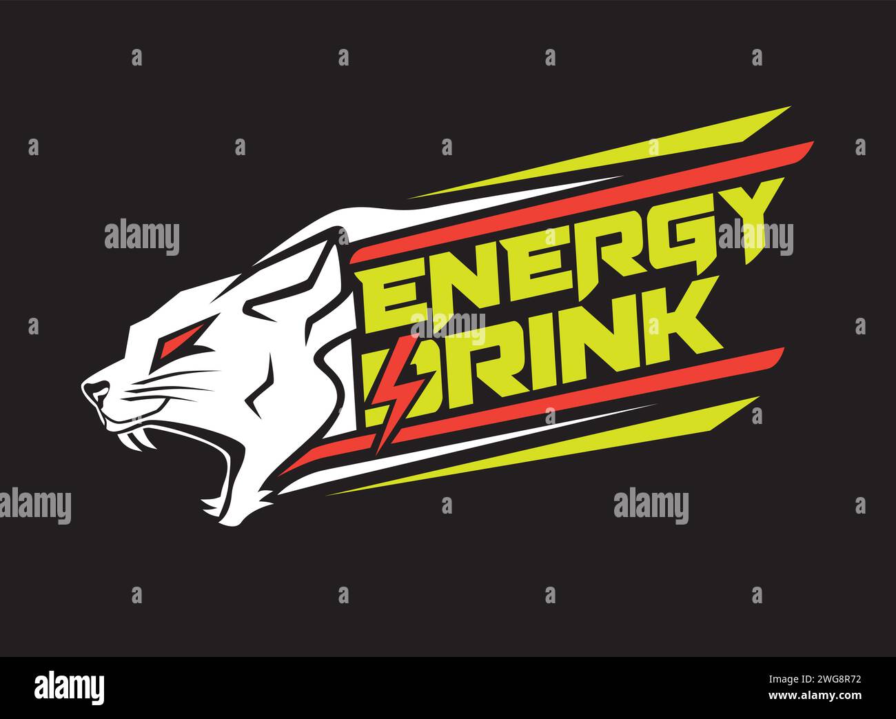 Tiger Energy Drink Logo-Design Stock Vektor