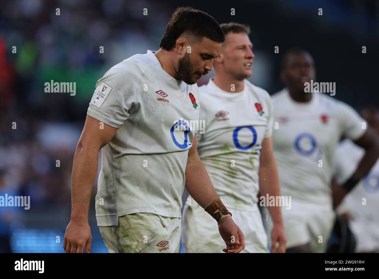 Rom, Italien. Februar 2024. Rom, Italien 03.02.2024: Ethan Roots (eng) im Guinness Six Nations 2024 Rugby-Spiel zwischen ITALIEN und ENGLAND im Stadio Olimpico am 3. Februar 2024 in Rom. Quelle: Unabhängige Fotoagentur/Alamy Live News Stockfoto