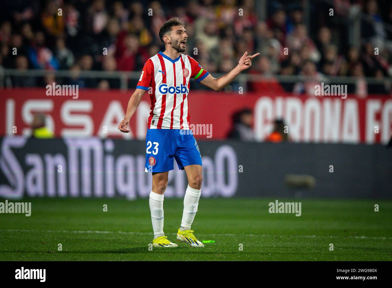 Girona, Spanien. Februar 2024. Iván Martín (Girona FC) während eines La Liga EA Sports Spiels zwischen Girona FC und Real Sociedad am 3. Februar 2024 im Estadio Municipal de Montilivi in Girona, Spanien. (Foto: Felipe Mondino/SIPA USA) Credit: SIPA USA/Alamy Live News Stockfoto