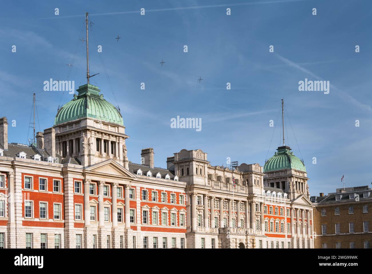 Horse Guard Parade mit dem London Eye im Hintergrund, London, England Stockfoto