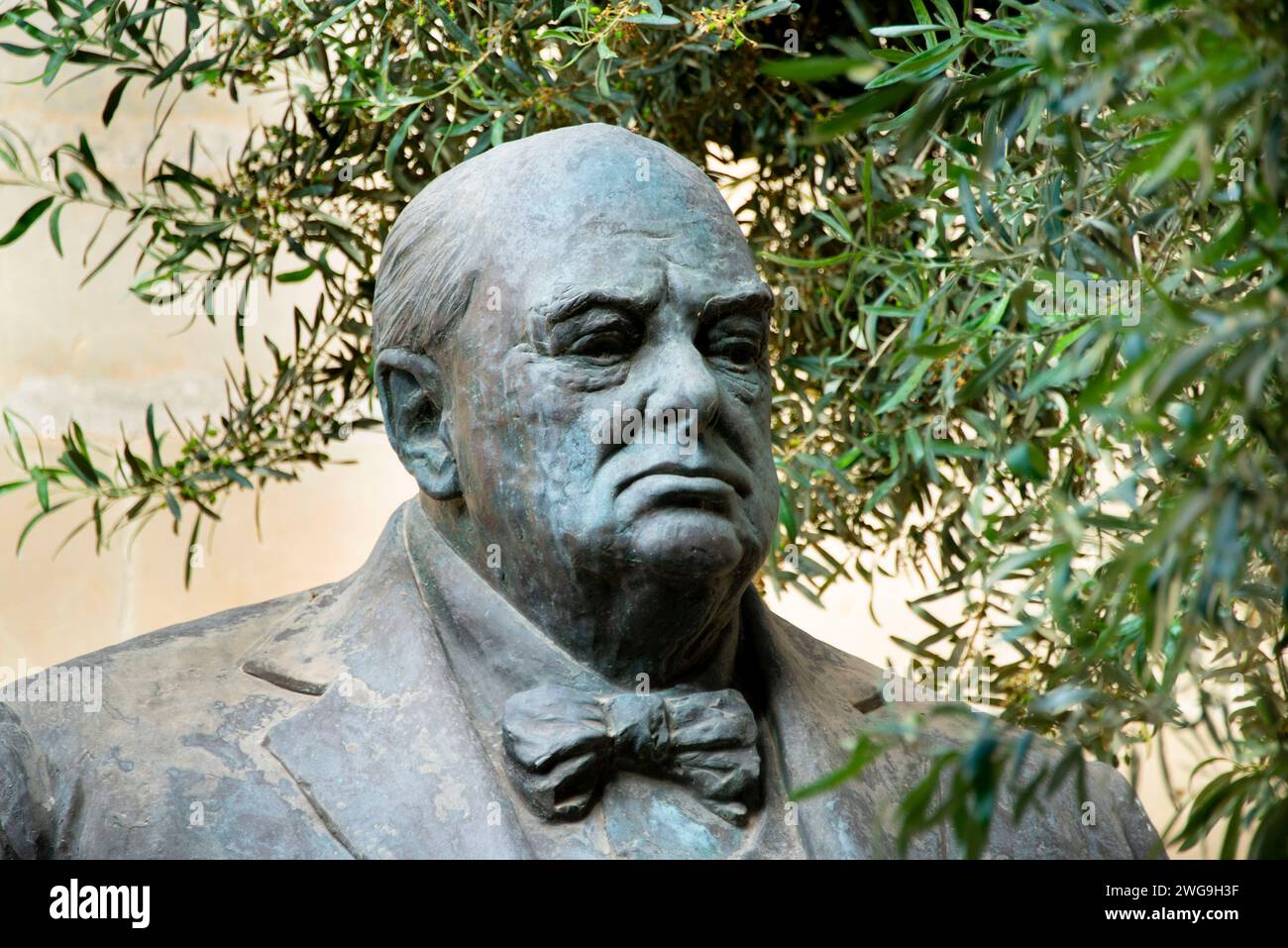 Büste von Winston Churchill - Malta Stockfoto