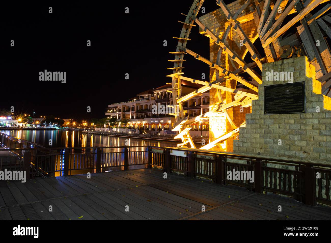 Wasserrad in Melacca, Malaysia Stockfoto