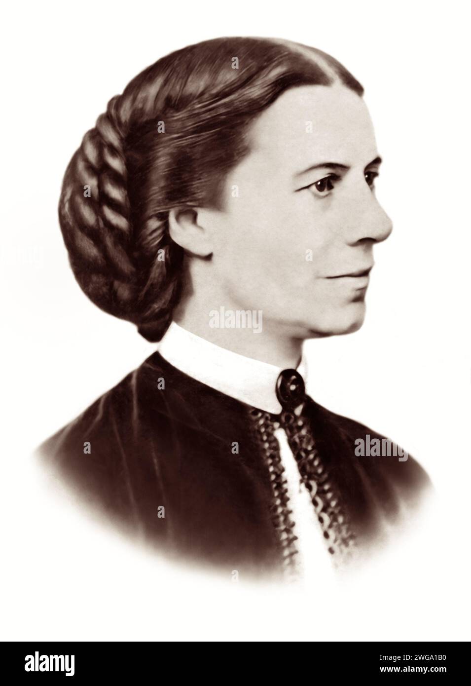 Clara (Clarissa Harlowe) Barton (1821–1912), amerikanische Autodidaktin, die das amerikanische Rote Kreuz gründete. Stockfoto