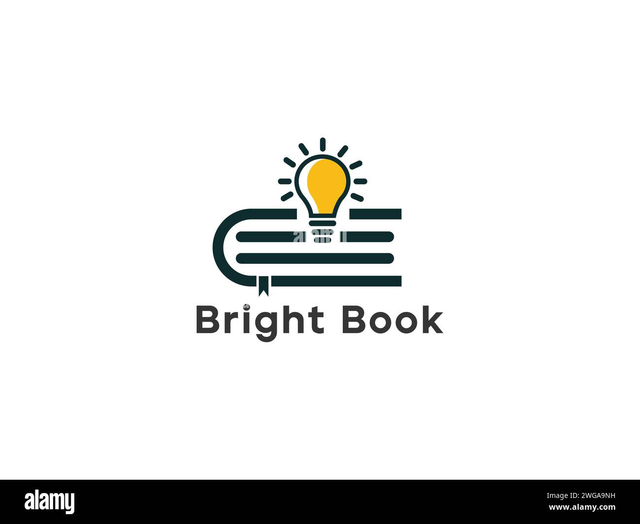Glühbirne Logo mit Buch Stock Vektor