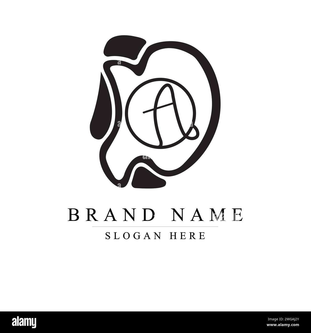 Buchstabe da einfache Kurven Logo Vektor, AD Logo Design Vektor Illustration Stock Vektor