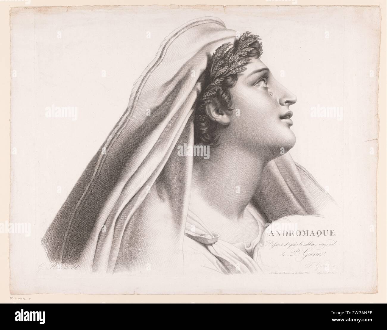 Andromache, Alexis Francois Girard, nach Gédéon Reverdin, nach Paulin Guérin, 1797–1828 Druckgraphiker: Franziskus Zeichnung von: Franziskus: Paris Papier (Geschichte von) Andromache. Weinen Stockfoto