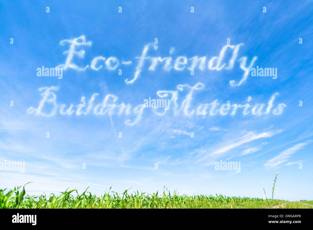 Umweltfreundliche Baustoffe: Baumaterialien mit geringer Umweltbelastung und hoher Nachhaltigkeit. Stockfoto
