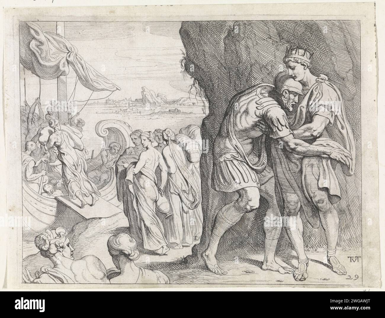 Odysseus verabschiedet sich von Alcinüs, Theodoor van Thulden, nach ...