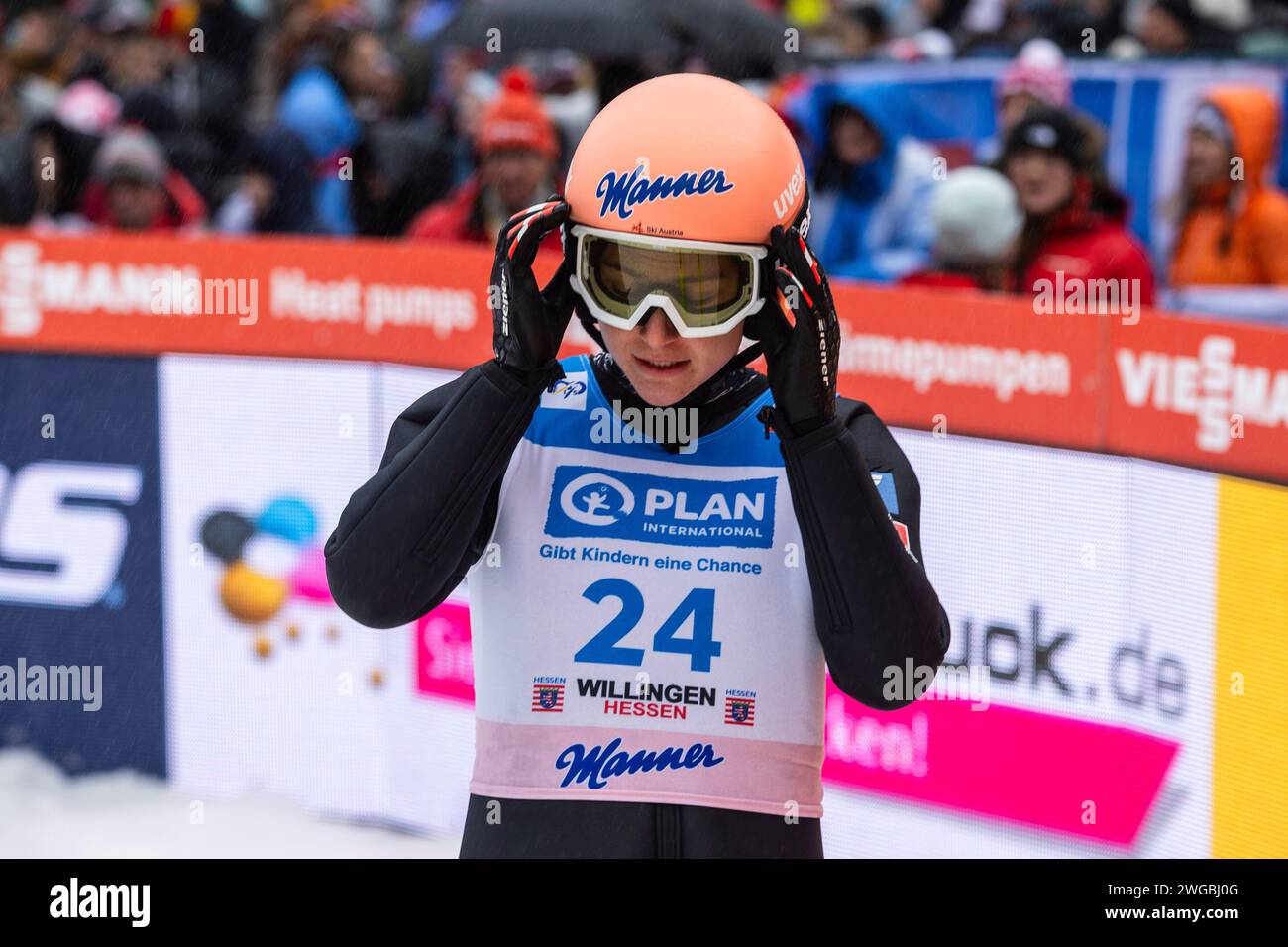 Marita KRAMER (Österreich), Women Large Hill Individual, Weltcup Skispringen Herren Training Mühlenkopfschanze, 03. Februar 2024, Willingen (Upland)/Hessen/Deutschland, Nutzungshinweis: EIBNER-PRESSEFOTO Tel: 0172 837 4655 Stockfoto