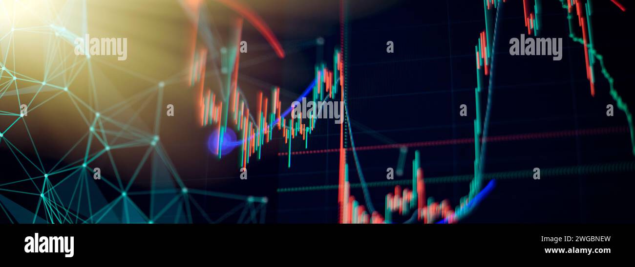Wirtschaftliche Trends Hintergrund für Geschäftsidee und Design aller Kunstwerke. Abstrakte Finanzierung Stockfoto