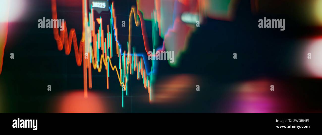 Wirtschaftliche Trends Hintergrund für Geschäftsidee und Design aller Kunstwerke. Abstrakte Finanzierung Stockfoto