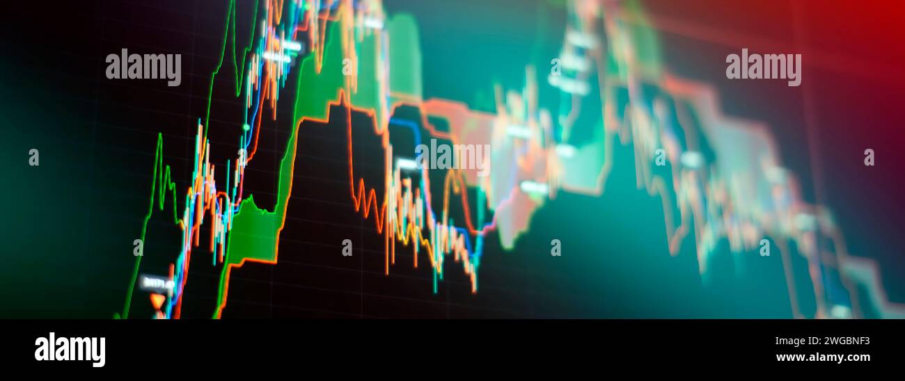 Wirtschaftliche Trends Hintergrund für Geschäftsidee und Design aller Kunstwerke. Abstrakte Finanzierung Stockfoto