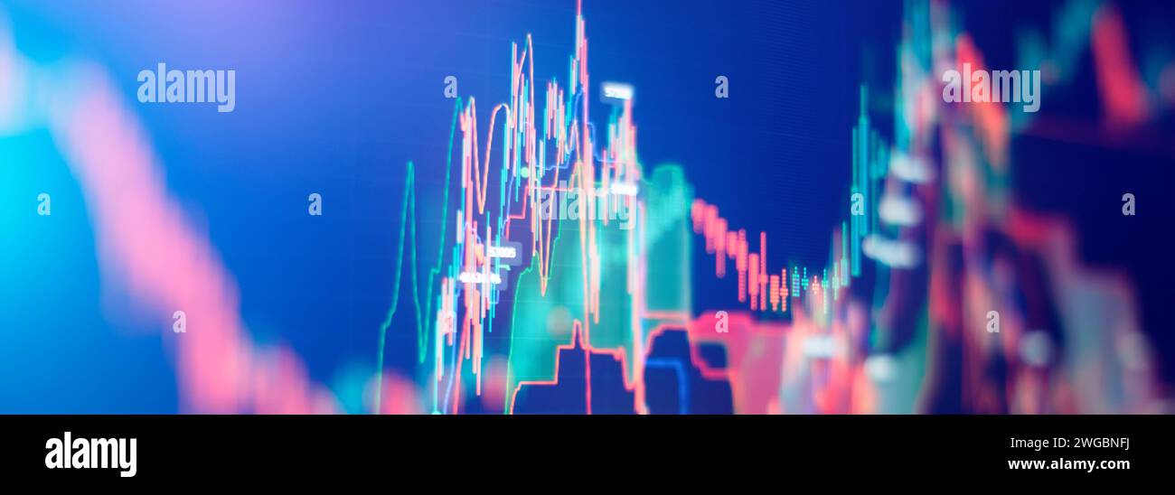 Wirtschaftliche Trends Hintergrund für Geschäftsidee und Design aller Kunstwerke. Abstrakte Finanzierung Stockfoto