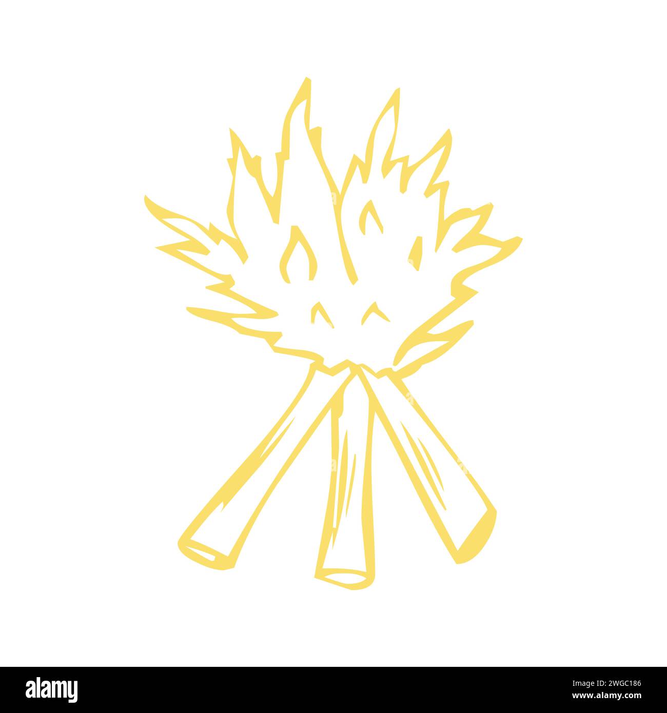 Hand Gezeichnetes Lagerfeuer-Symbol Vektor-Illustration Stock Vektor