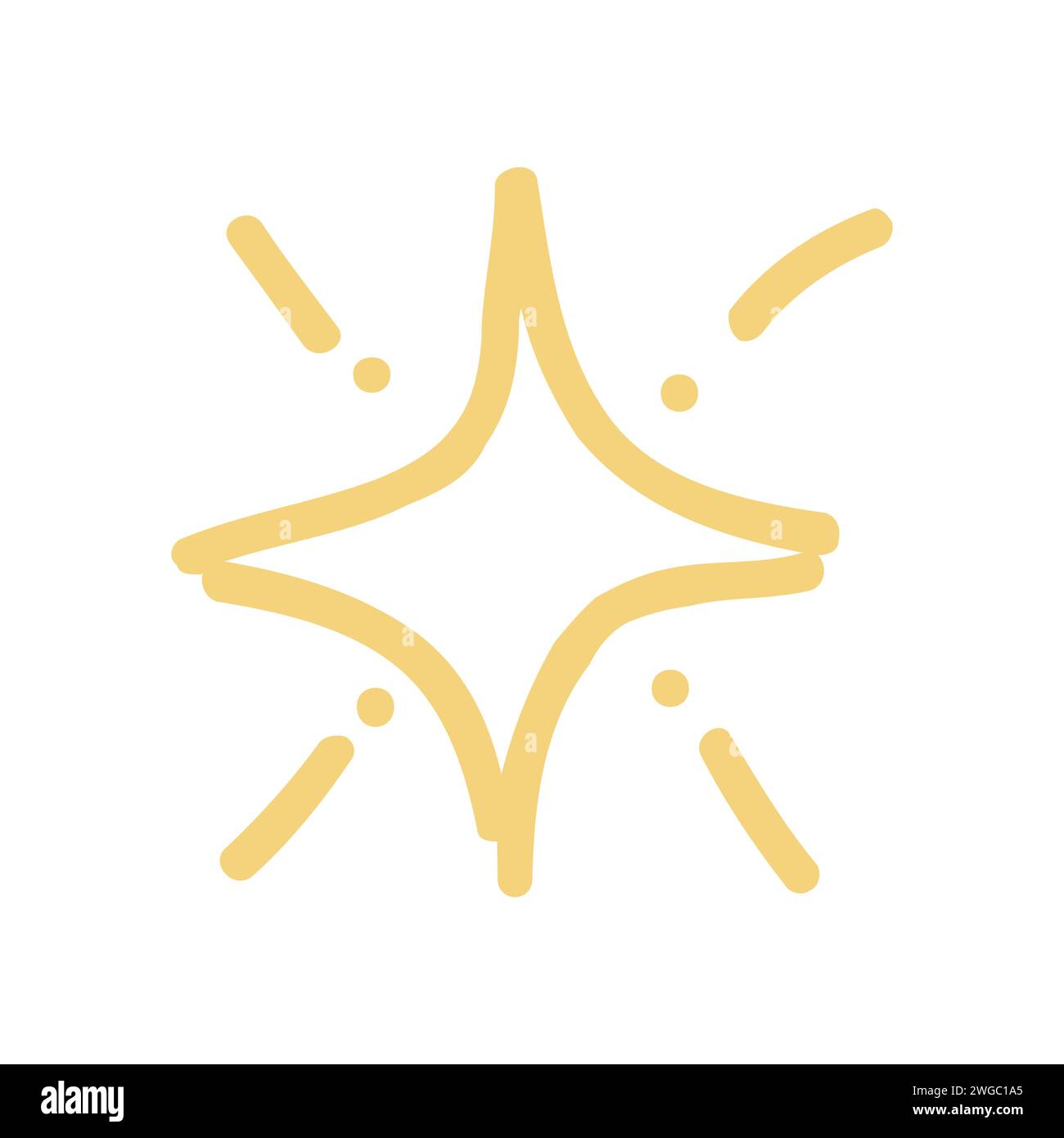 Doodle Sparkle Shine Symbol Vektor-Illustration Stock Vektor