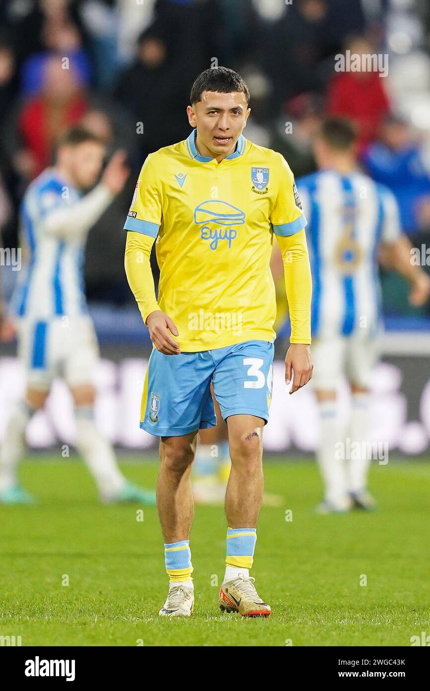 Sheffield Wednesday Ian Poveda während des Spiels Huddersfield Town AFC gegen Sheffield Wednesday FC SKY Bet EFL Championship im John Smith's Stadium, Huddersfield, England, Großbritannien am 3. Februar 2024 Stockfoto