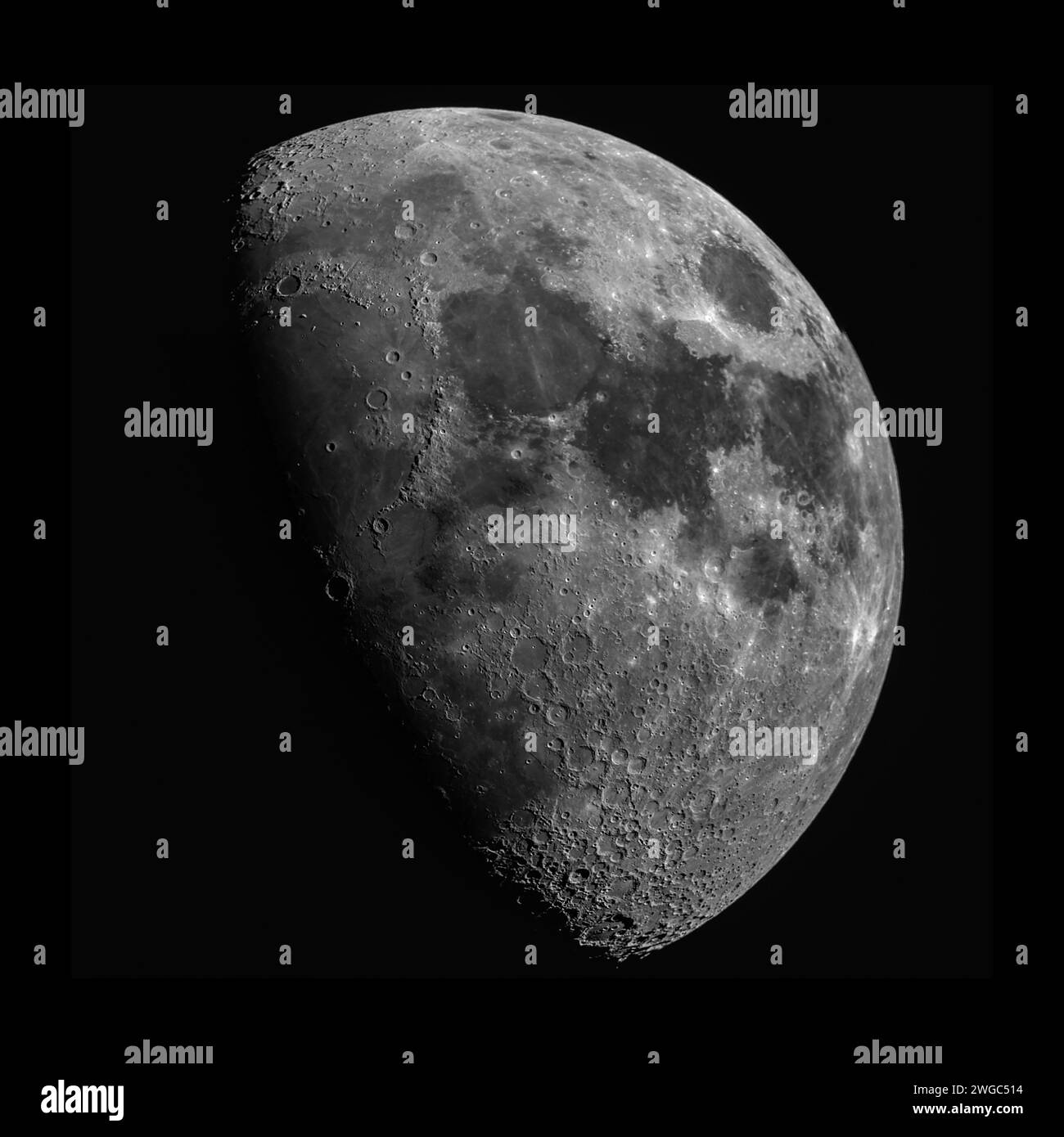 Der wachsende Mond, Planet, Planeten, Astronomie, Luna Stockfoto