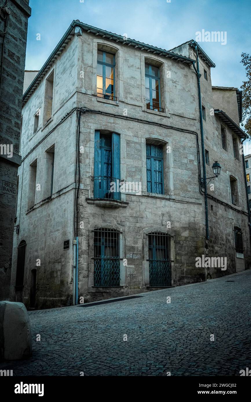 Haus in der Altstadt von Montpellier, Südfrankreich Stockfoto