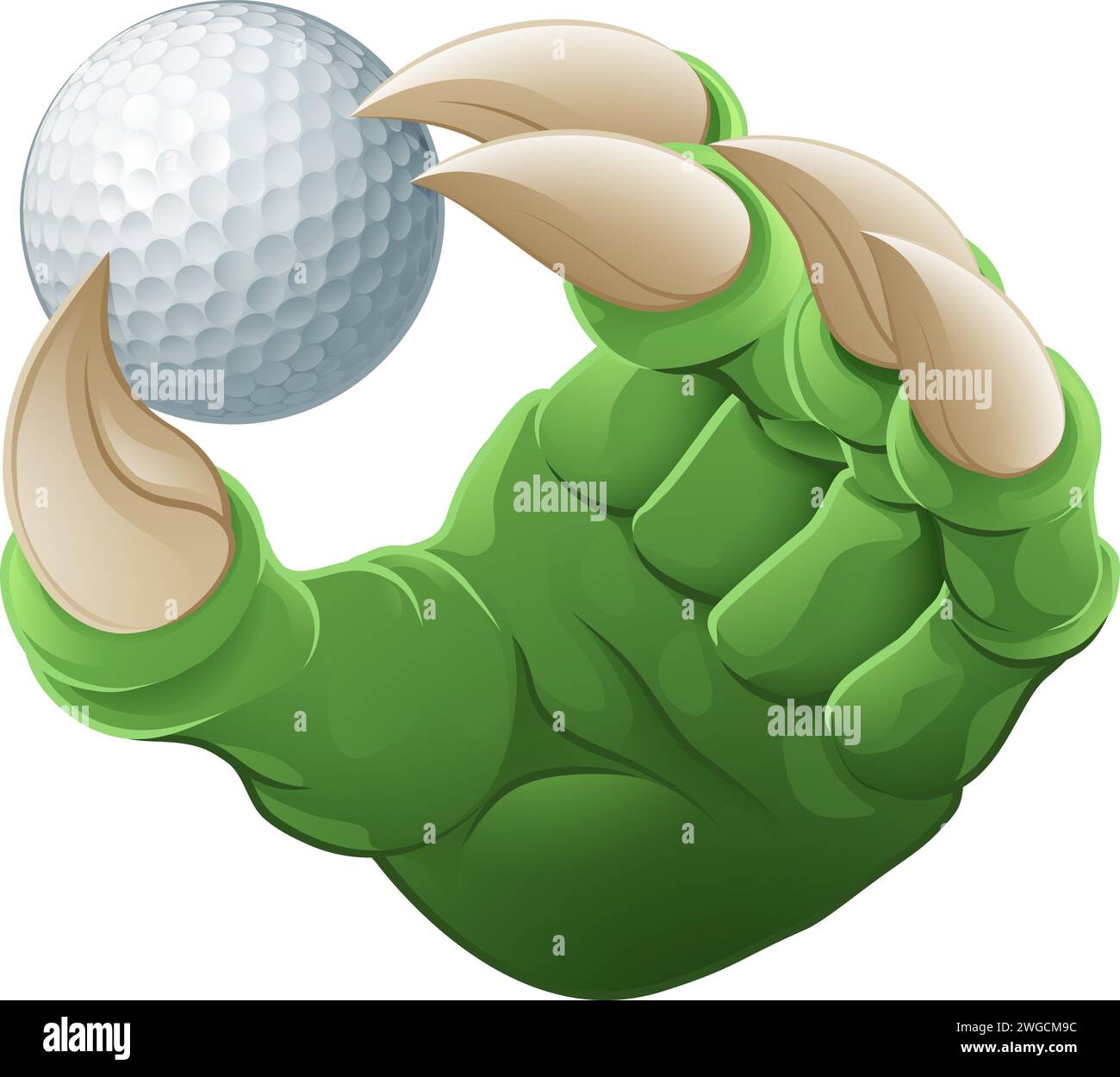 Golf Ball Claw Cartoon Monster Animal Hand Stock Vektor