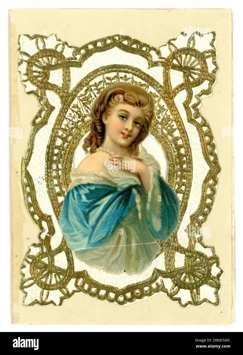 Originale viktorianische Grußkarte mit Prägung, Nachricht ist Don't Forget Me. UK um 1890. Stockfoto