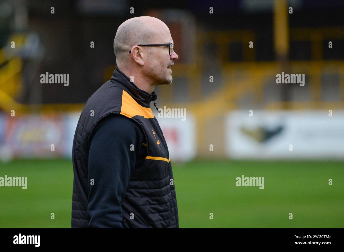 Craig Linfgard Manager von Castleford Tigers während der Rugby League Paul McShane Testimonial Match Castleford Tigers vs Huddersfield Giants at the Ming-A-hose Jungle, Castleford, Großbritannien, 4. Februar 2024 (Foto: Craig Cresswell/News Images) Stockfoto