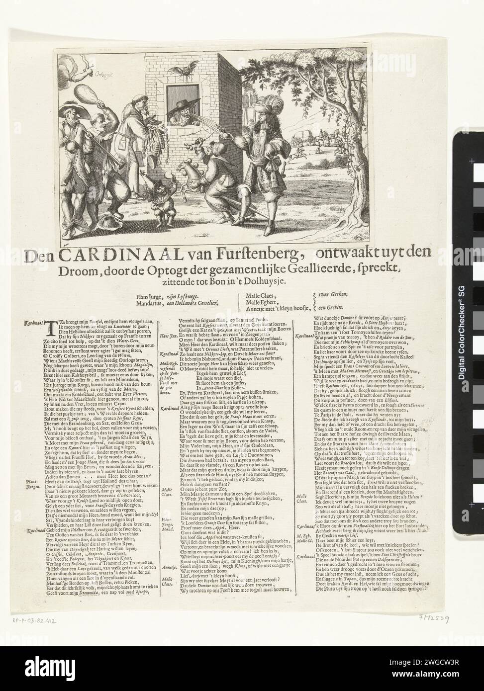 Spotprent OP Prins Wilhelm von Fürstenberg, 1674, 1674 Print Cartoon