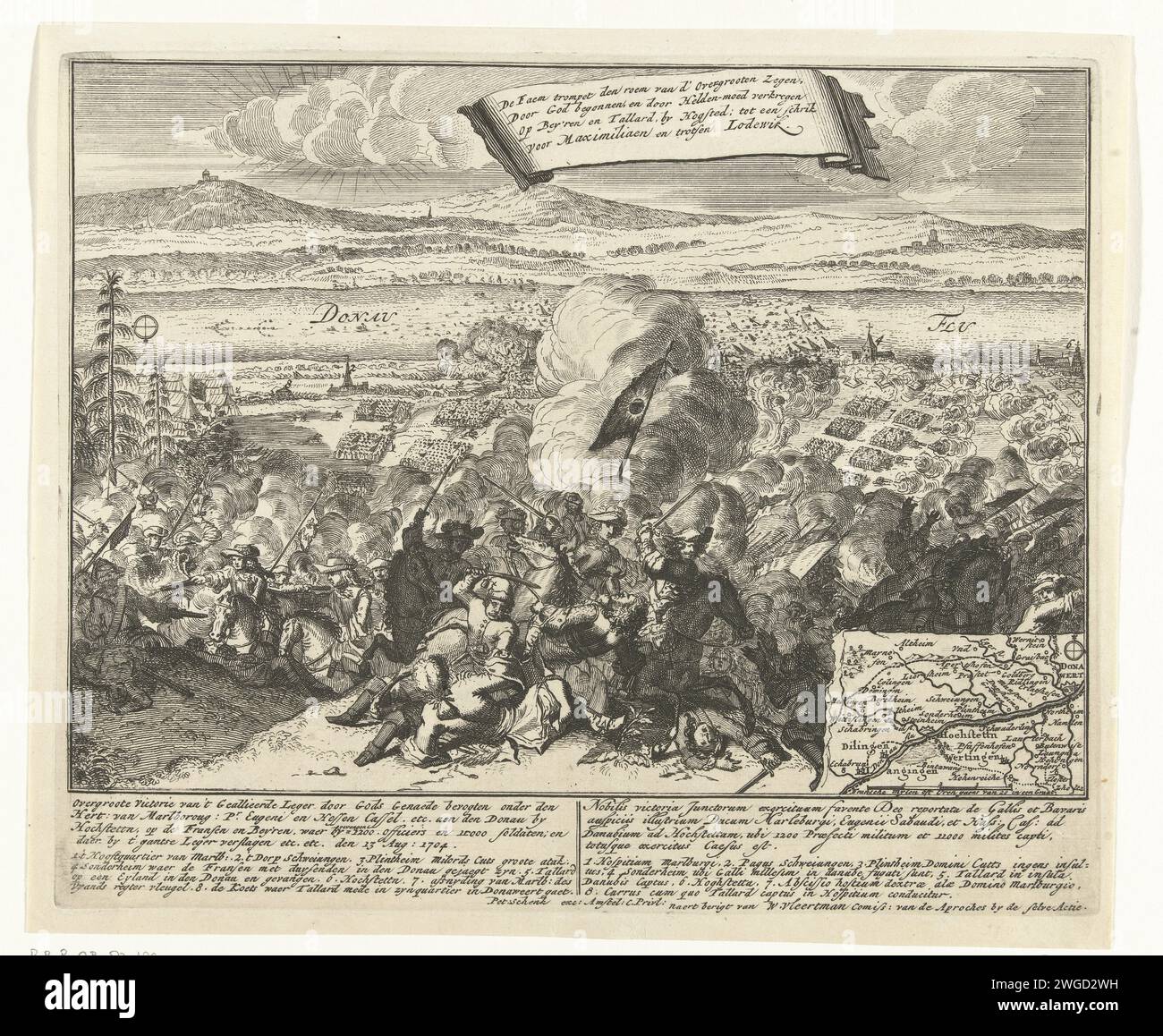 Schlacke bij Höchstädt, 1704, 1704 Druck die Schlacht bei Höchstädt
