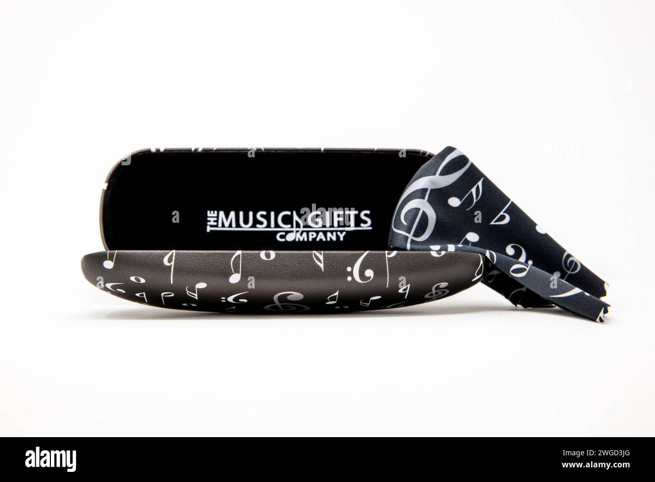 The Music Gift Company – Musikbrillen-Etui Stockfoto
