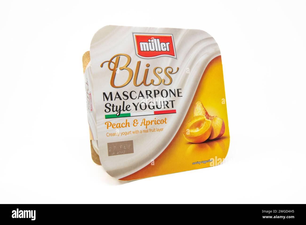 Muller Bliss Pfirsich Und Aprikose Im Mascarpone-Stil. Stockfoto