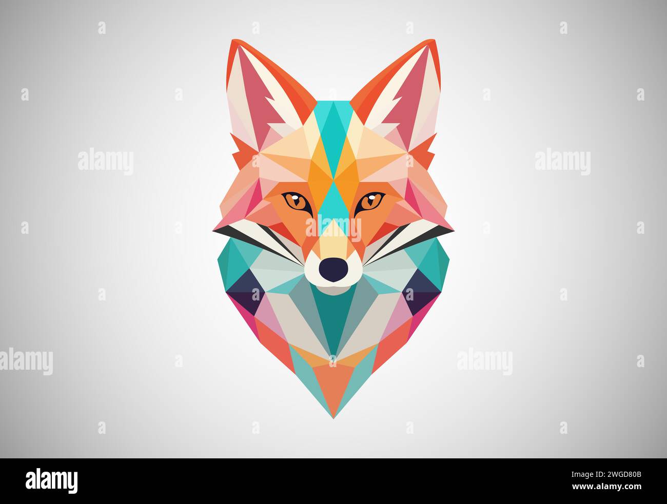 Geometrische Fuchs-Logo-Vektor-Illustration. Tierlogo Stock Vektor
