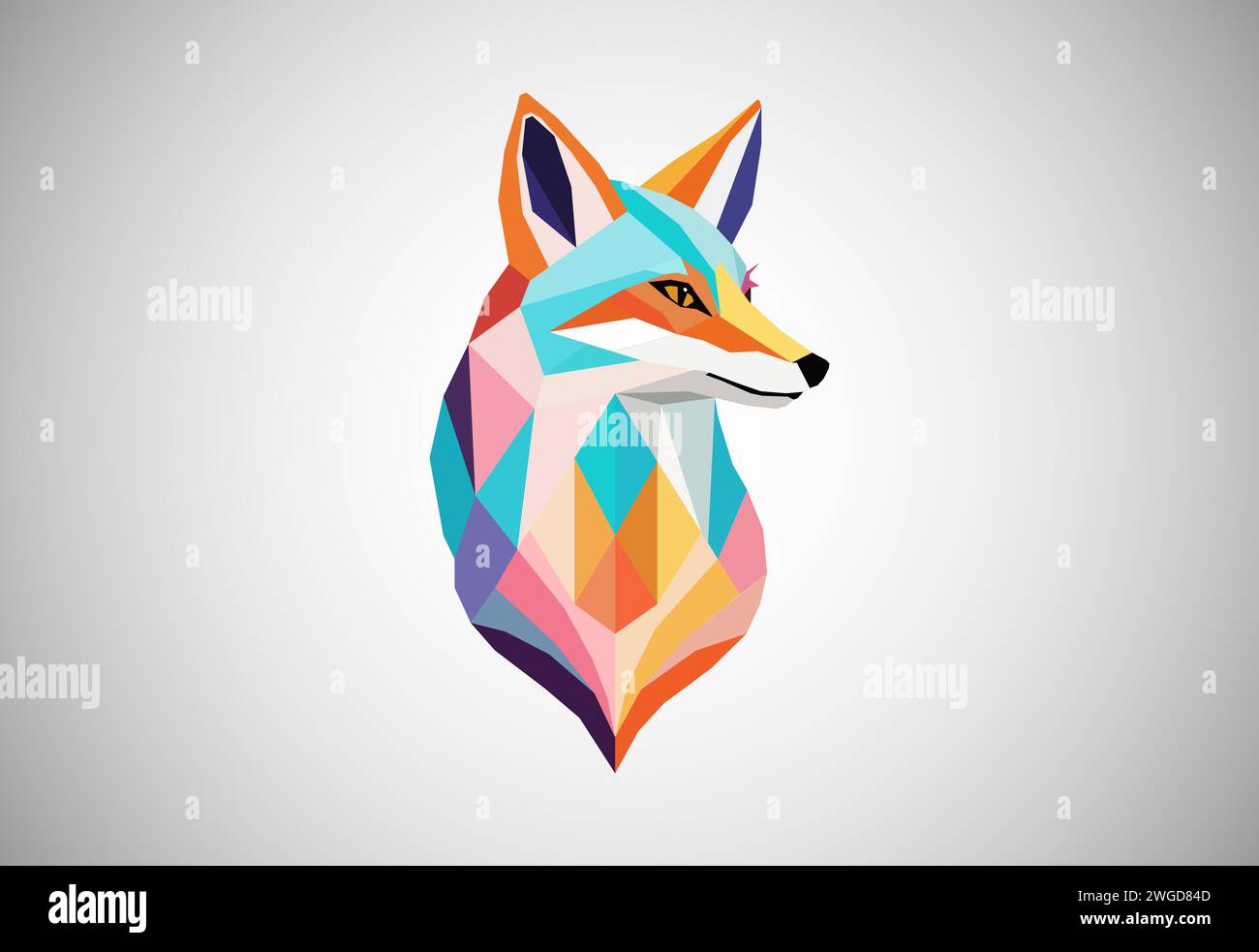Geometrische Fuchs-Logo-Vektor-Illustration. Tierlogo Stock Vektor