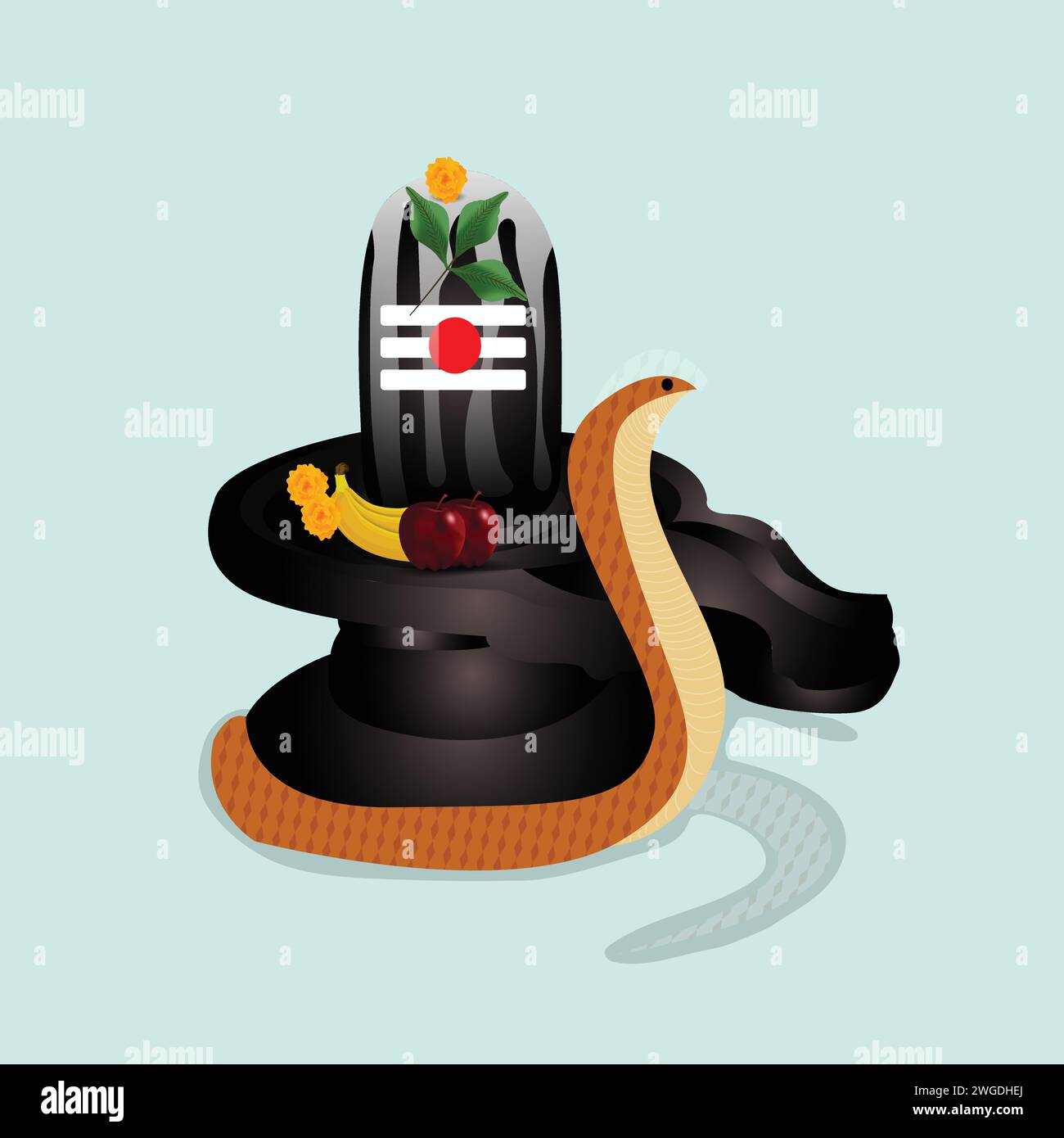 Lord shiva shivling Idol Illustration für maha Shivratri Festival und Nag Panchami Stock Vektor