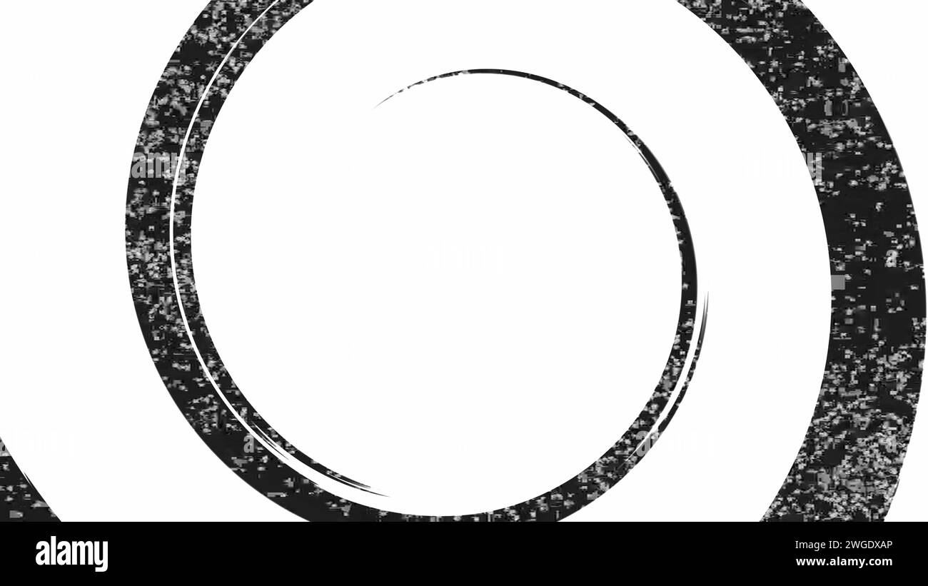 Abstrakter Hintergrund hypnotischer Wirbel schwarz weiß Stockfoto