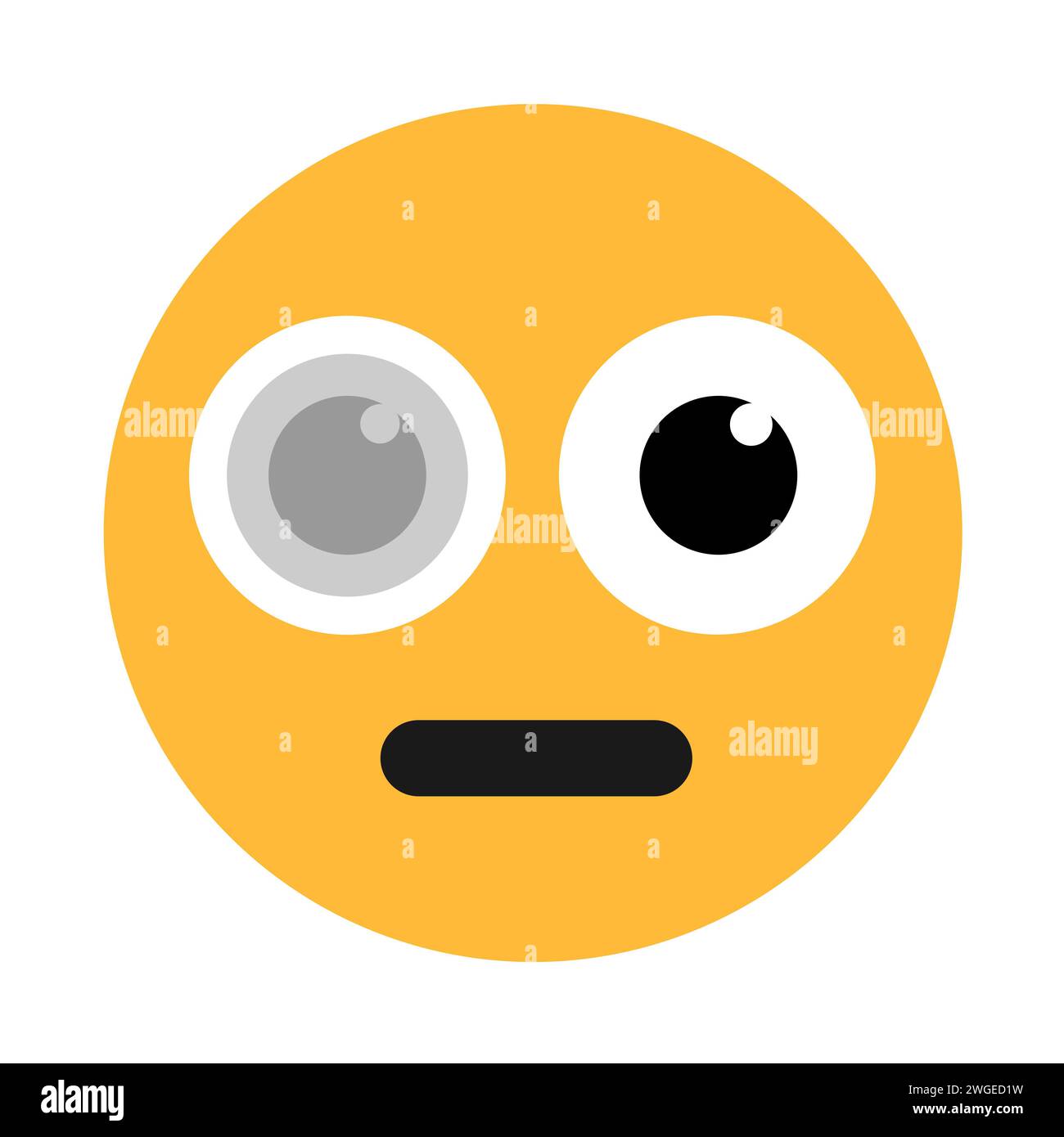 Trübes Auge durch Katarakt und Glaukom. Krankheit und Krankheit des Sehens und Sehens. Männliches und menschliches Emoji und Emoticon mit medizinischem und Gesundheitsprofi Stockfoto