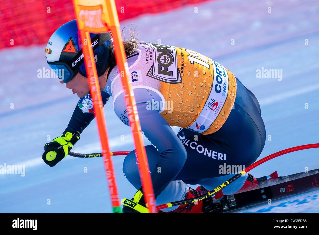 Cortina d’Ampezzo, Italien 27. Januar 2024. DELAGO Nicol (Ita) tritt beim Audi FIS Alpinweltcup Frauen Abfahrtsrennen auf der Olympia Co an Stockfoto