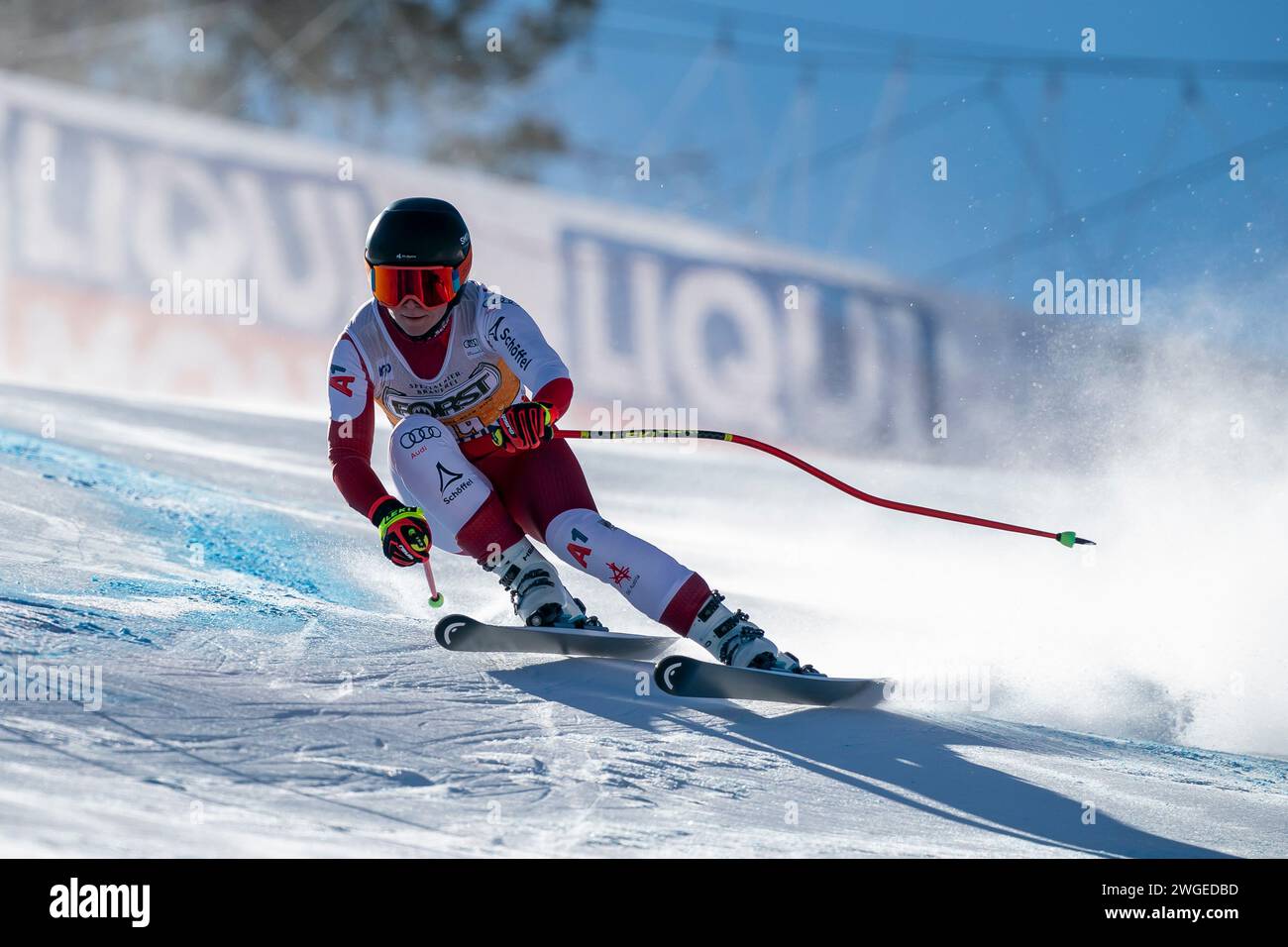 Cortina d’Ampezzo, Italien 27. Januar 2024. RAEDLER Ariane (Aut) tritt beim Audi FIS Alpinweltcup Frauen Abfahrtsrennen auf Olympia an Stockfoto