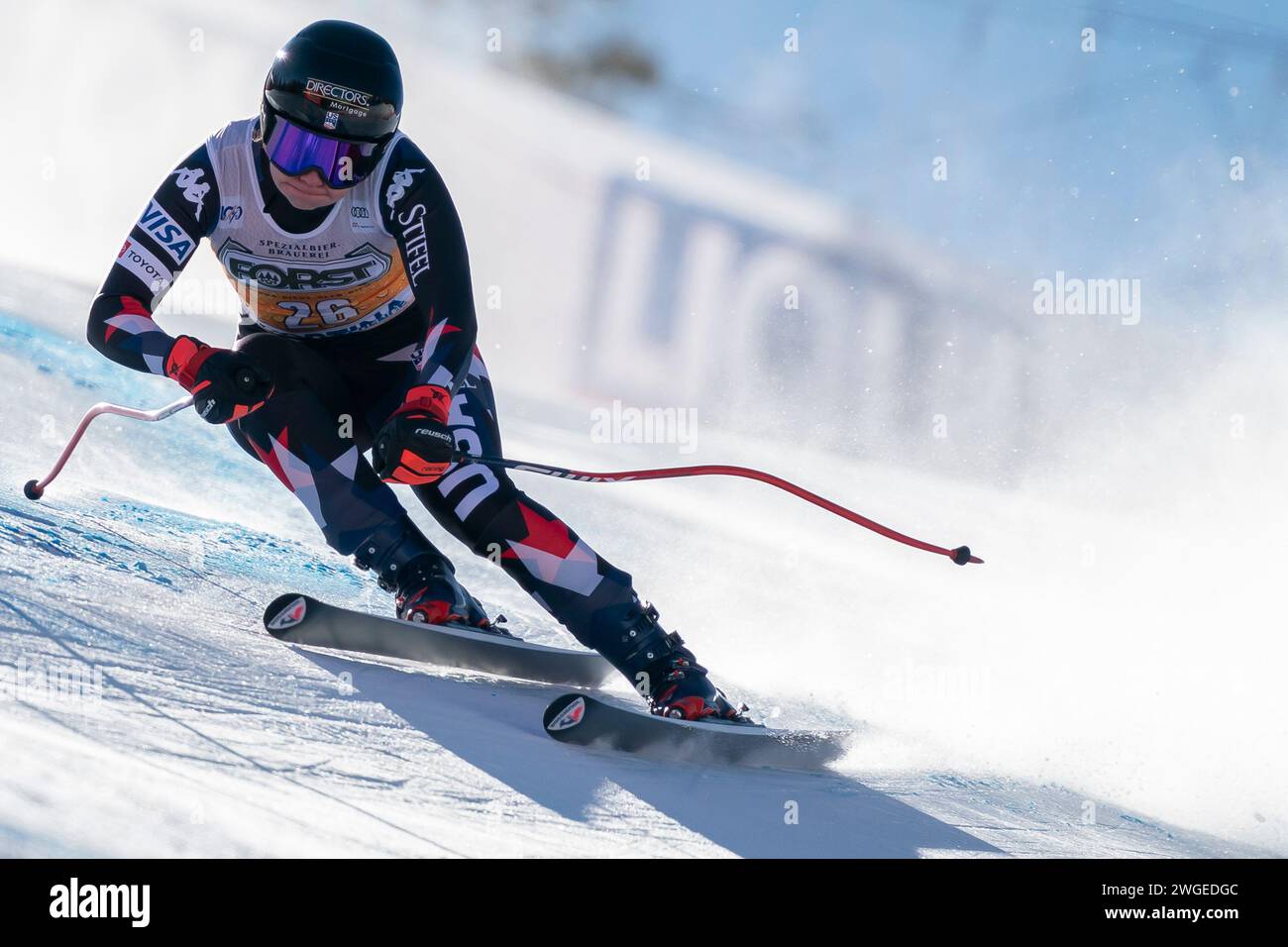 Cortina d’Ampezzo, Italien 27. Januar 2024. WILES Jacqueline (USA) tritt beim Audi FIS Alpinweltcup Frauen Abfahrtsrennen am Olympi an Stockfoto