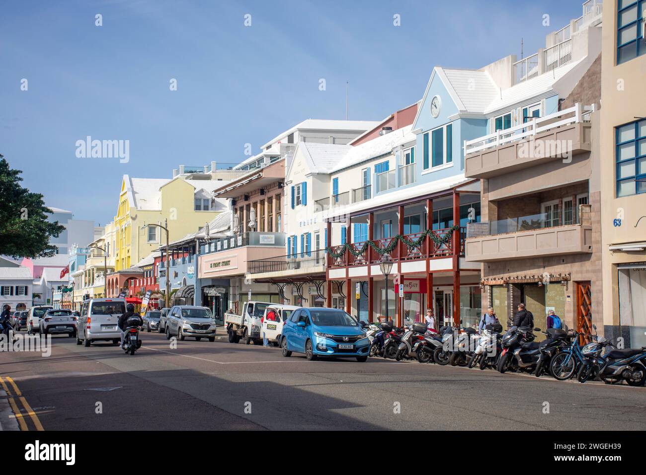 Front Street, Stadt Hamilton, Pembroke Parish, Bermuda Stockfoto