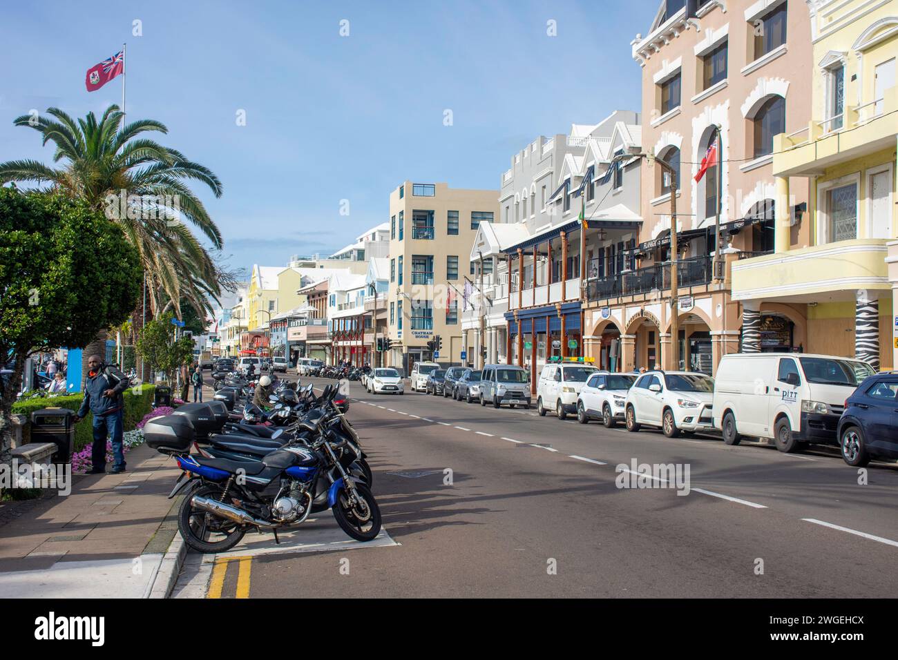 Front Street, Stadt Hamilton, Pembroke Parish, Bermuda Stockfoto