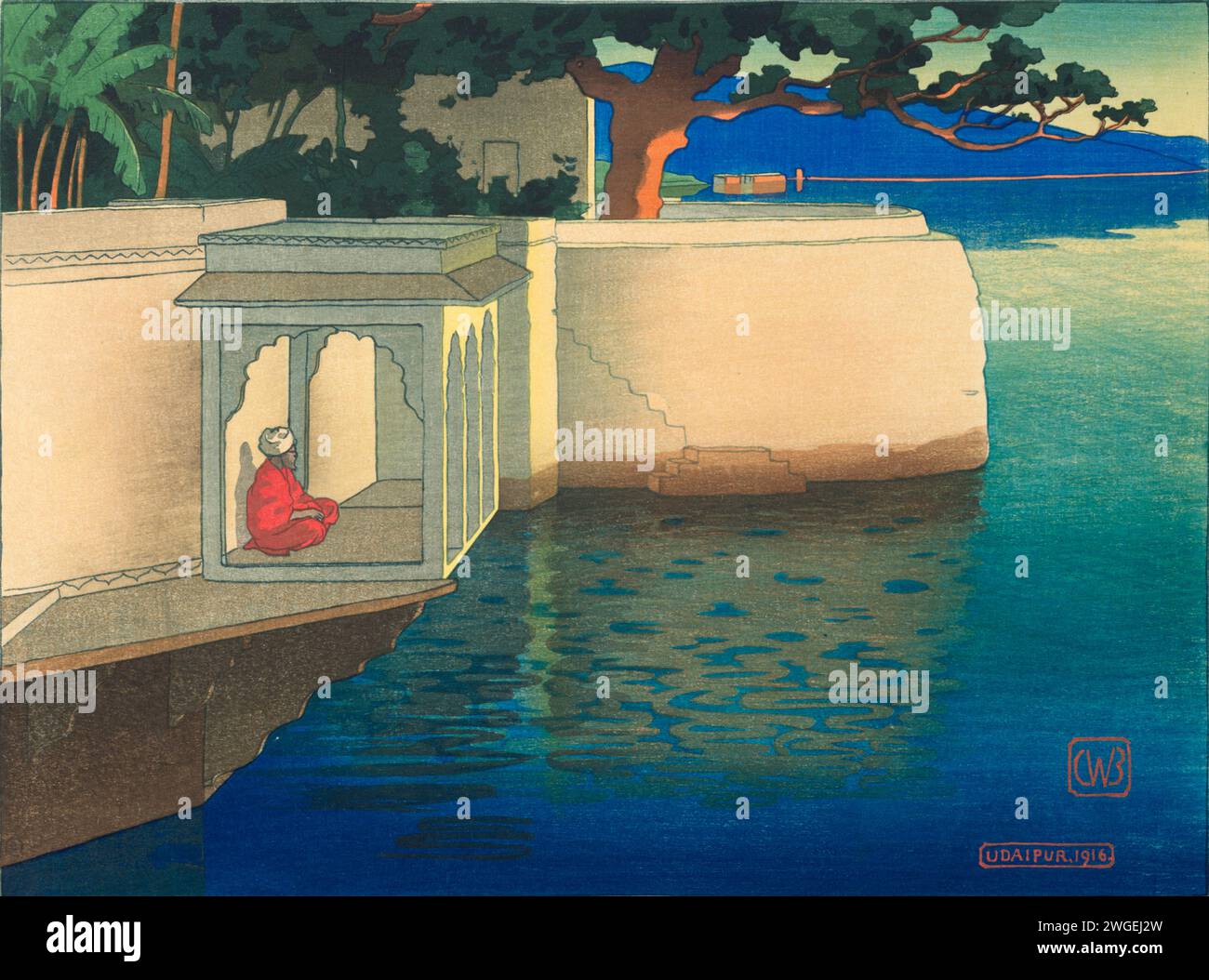 Udaipur. Charles William Bartlett. 1916. Farbiger Holzschnitt. Stockfoto