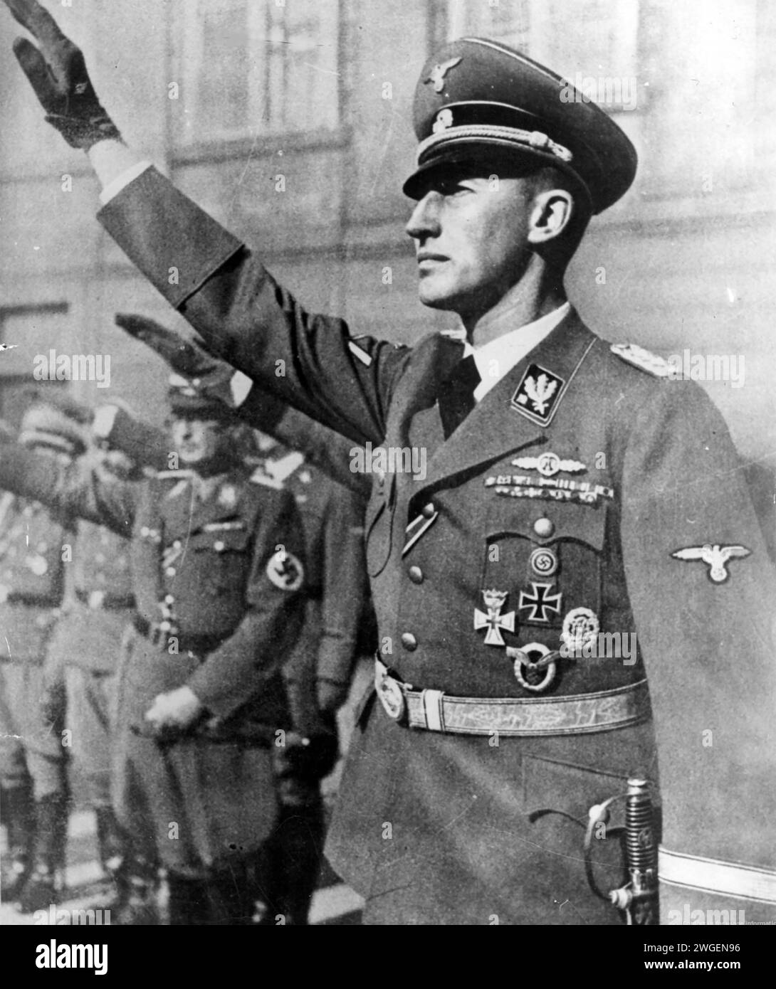 REINHARD HEYDRICH (1904–1942) deutscher SS-Beamter um 1940 Stockfoto