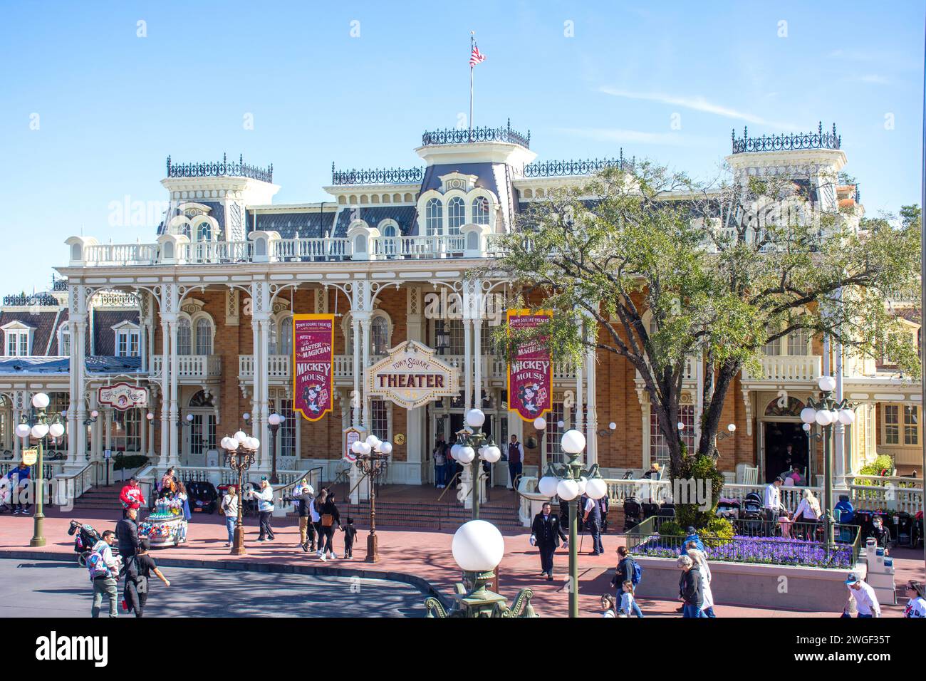Town Square Theater, Main Street, USA, Magic Kingdom, Walt Disney World Resort, Orange County, Orlando, Florida, Vereinigte Staaten von Amerika Stockfoto