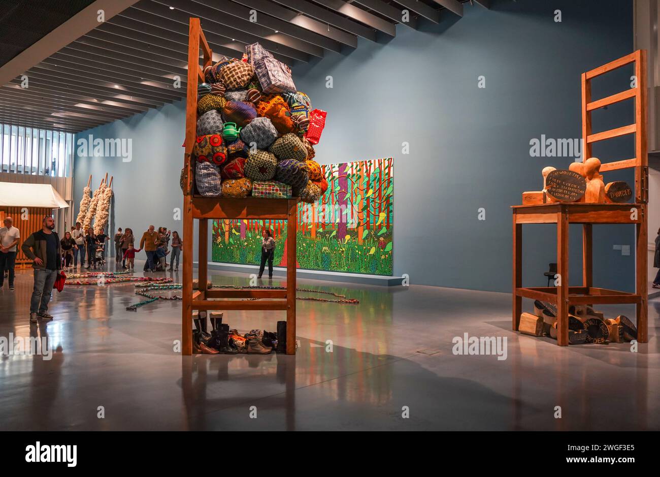Ausstellungsort im Centre Pompidou Malaga, Andalusien, Spanien. Stockfoto