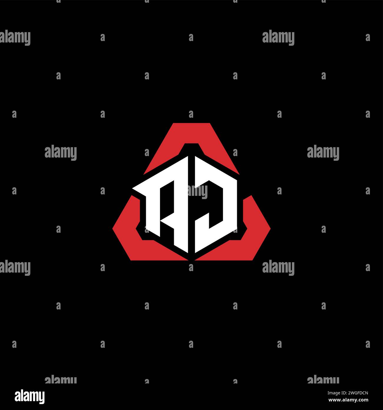 AJ Initial Logo modernes und futuristisches Konzept für E-Sport- oder Gaming-Logo Stock Vektor