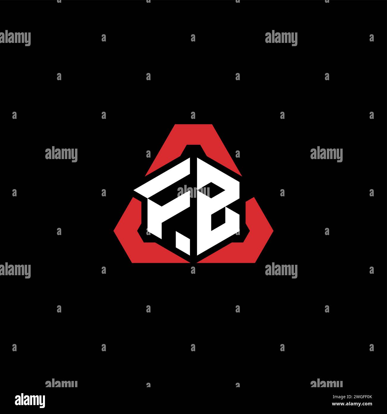 FB Initial Logo modernes und futuristisches Konzept für E-Sport- oder Gaming-Logo Stock Vektor