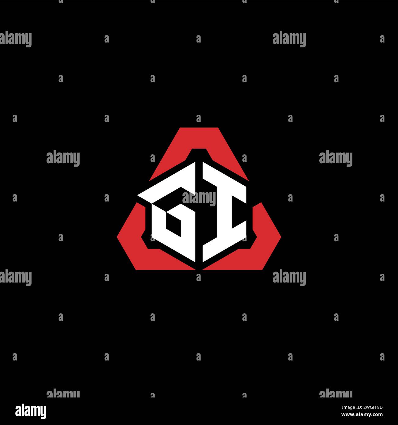 GI Initial Logo modernes und futuristisches Konzept für E-Sport- oder Gaming-Logo Stock Vektor
