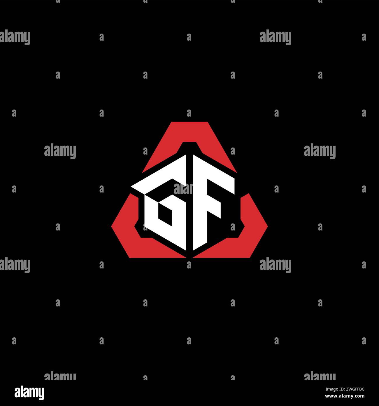 GF Initial Logo modernes und futuristisches Konzept für E-Sport- oder Gaming-Logo Stock Vektor