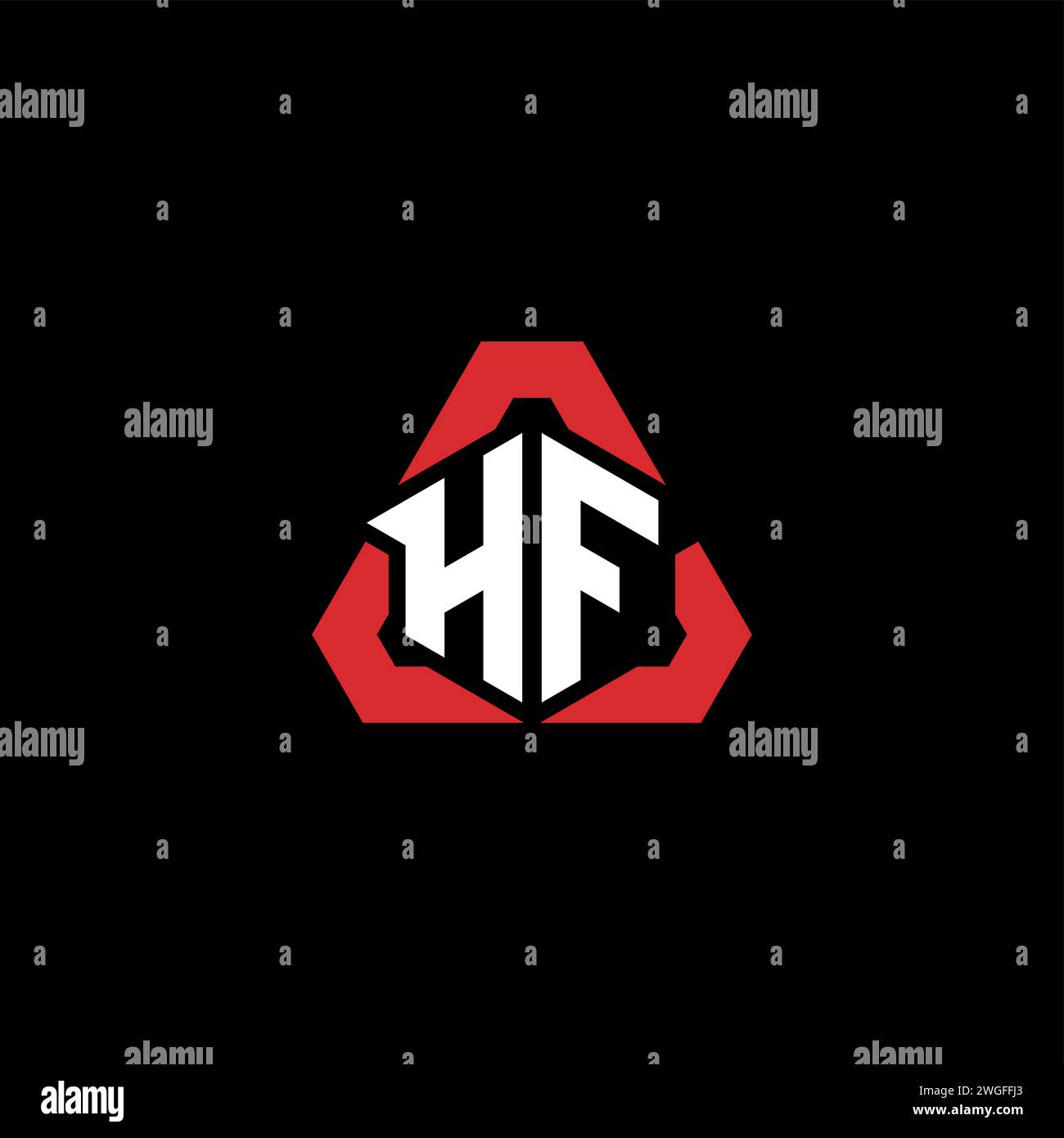 HF Initial Logo modernes und futuristisches Konzept für E-Sport- oder Gaming-Logo Stock Vektor